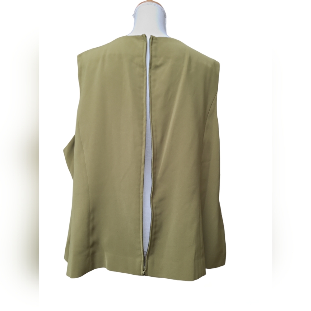 DVC EXCLUSIVE SHIRT WOMENS SIZE 24 GREEN SLEEVELESS BLOUSE BACK ZIP NEW - Picture 5 of 14